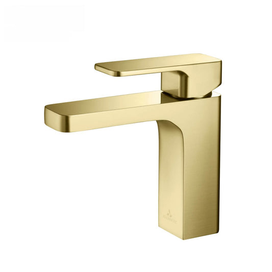 Brush Gold Single Handle Lavatory Faucet