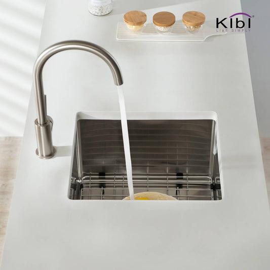 16″ Handcrafted Undermount Single Bowl 16 gauge Stainless Steel Kitchen Sink – K1-S16