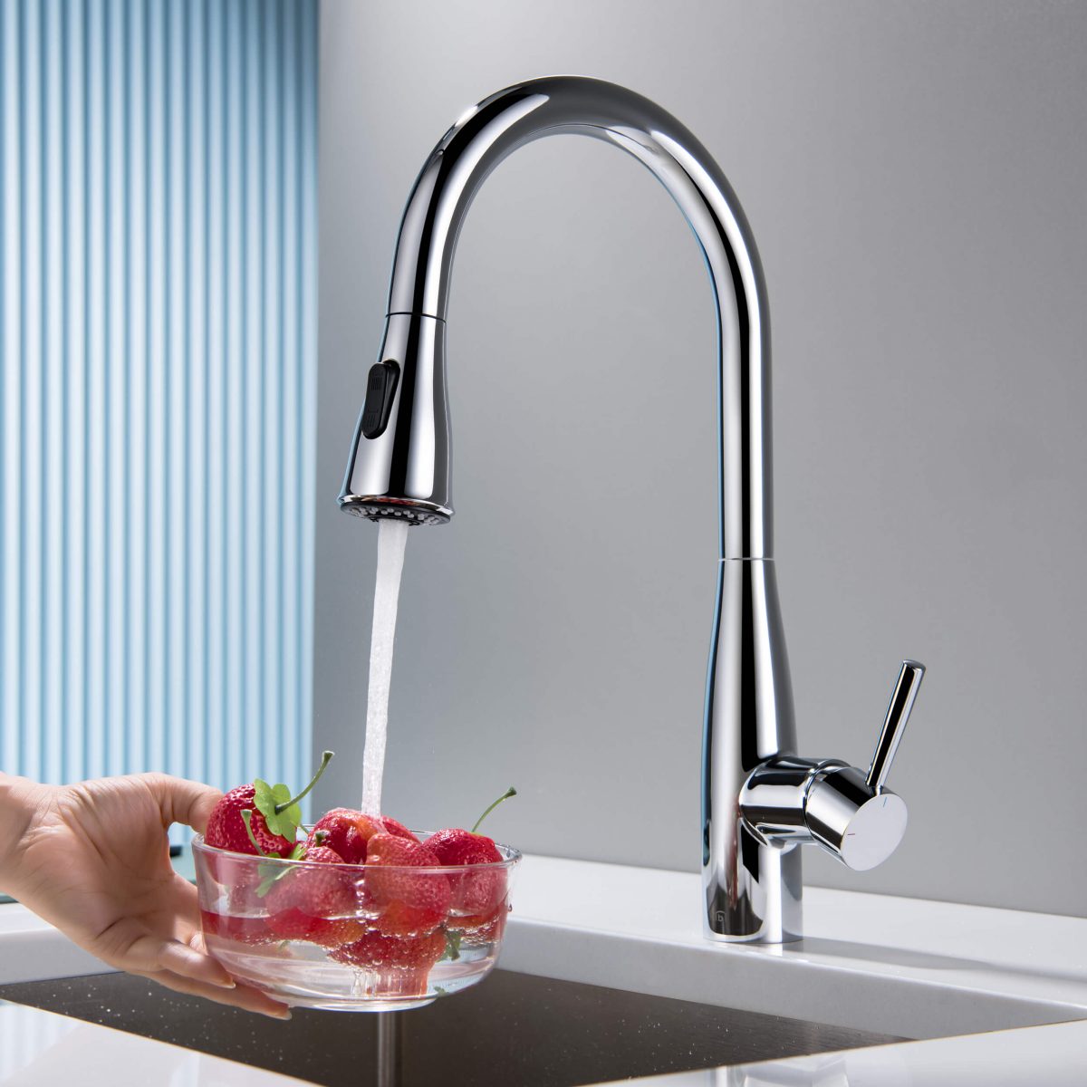 Bari-T Single Handle Pull Down Kitchen Sink Faucet