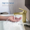 Brush Gold Single Handle Lavatory Faucet