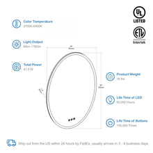 Load image into Gallery viewer, Oval LED Mirror
