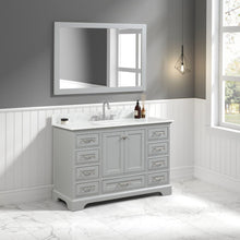 Load image into Gallery viewer, Grey Copenhagen 48 Inch Complete Set with Mirror and Counter + knobs  + faucet
