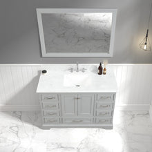 Load image into Gallery viewer, Grey Copenhagen 48 Inch Complete Set with Mirror and Counter + knobs  + faucet
