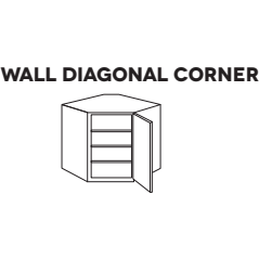 White Shaker Diagonal Wall Cabinet