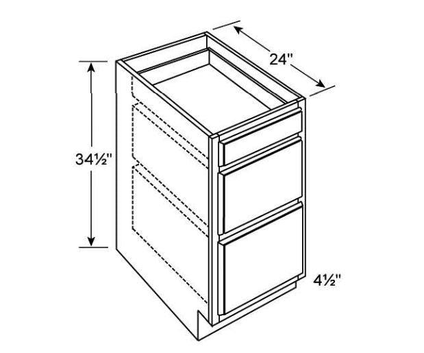 Three Drawer Base Cabinets