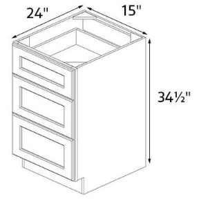 Base 18 Cabinet with 3 Drawers